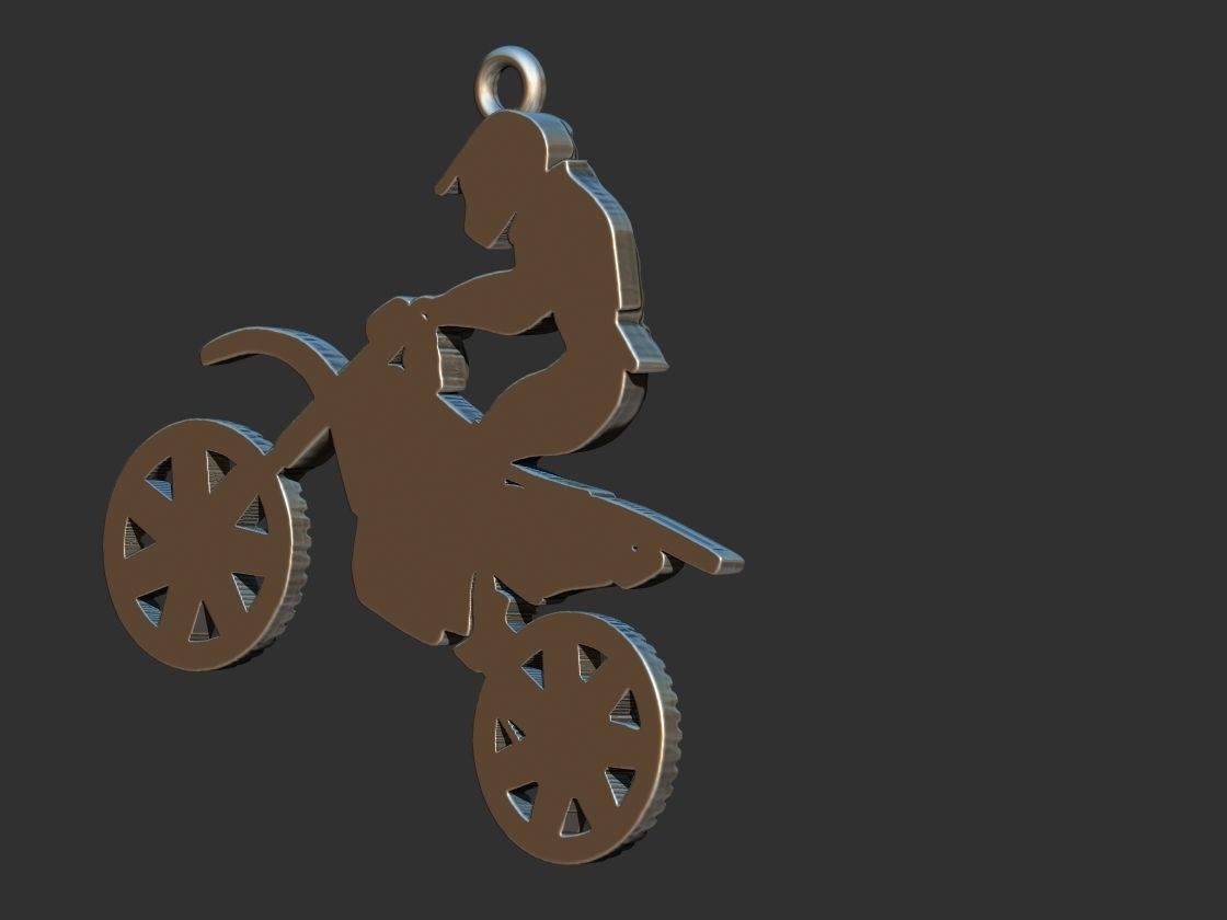 Motocross Pendant 3D print model_4