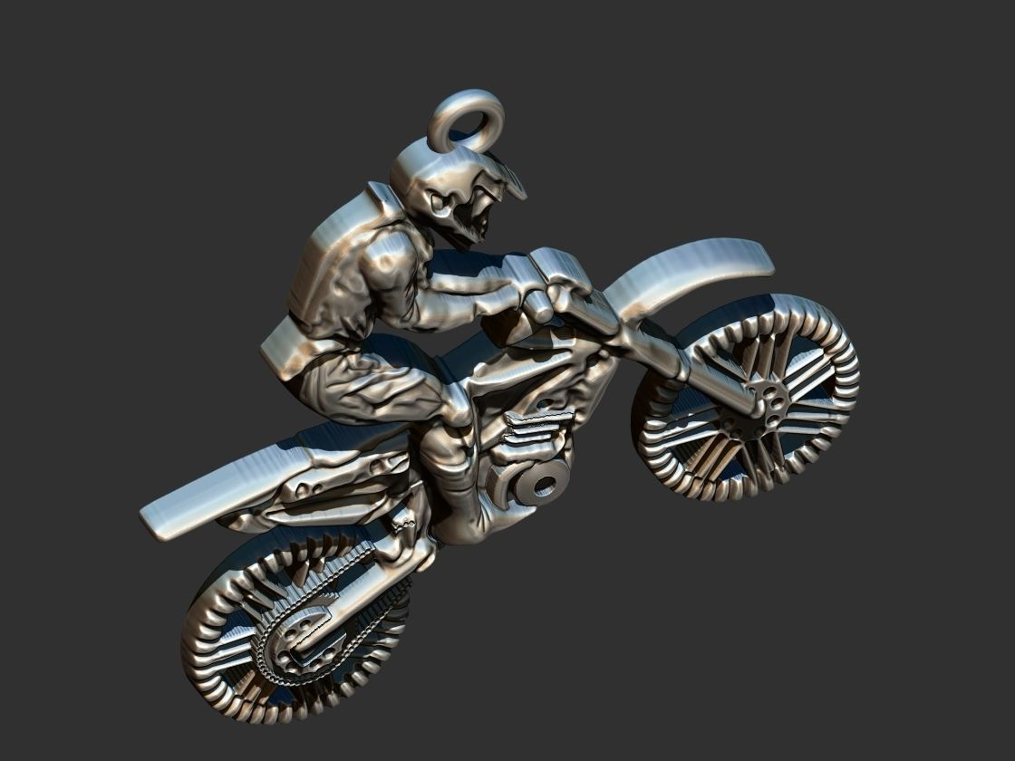 Motocross Pendant 3D print model_8