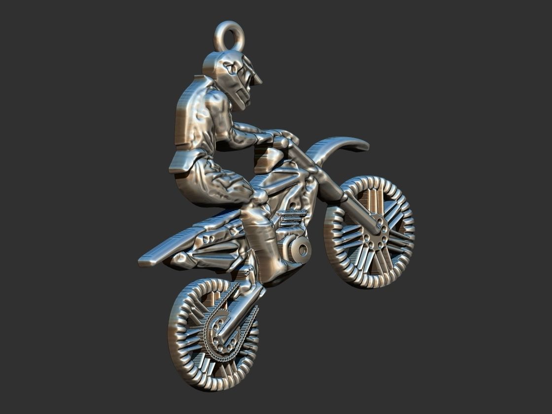 Motocross Pendant 3D print model_1