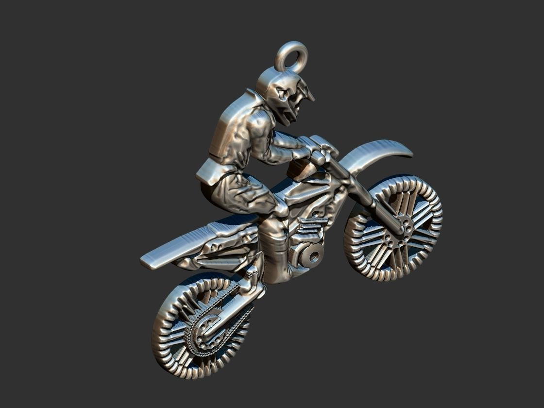 Motocross Pendant 3D print model_10