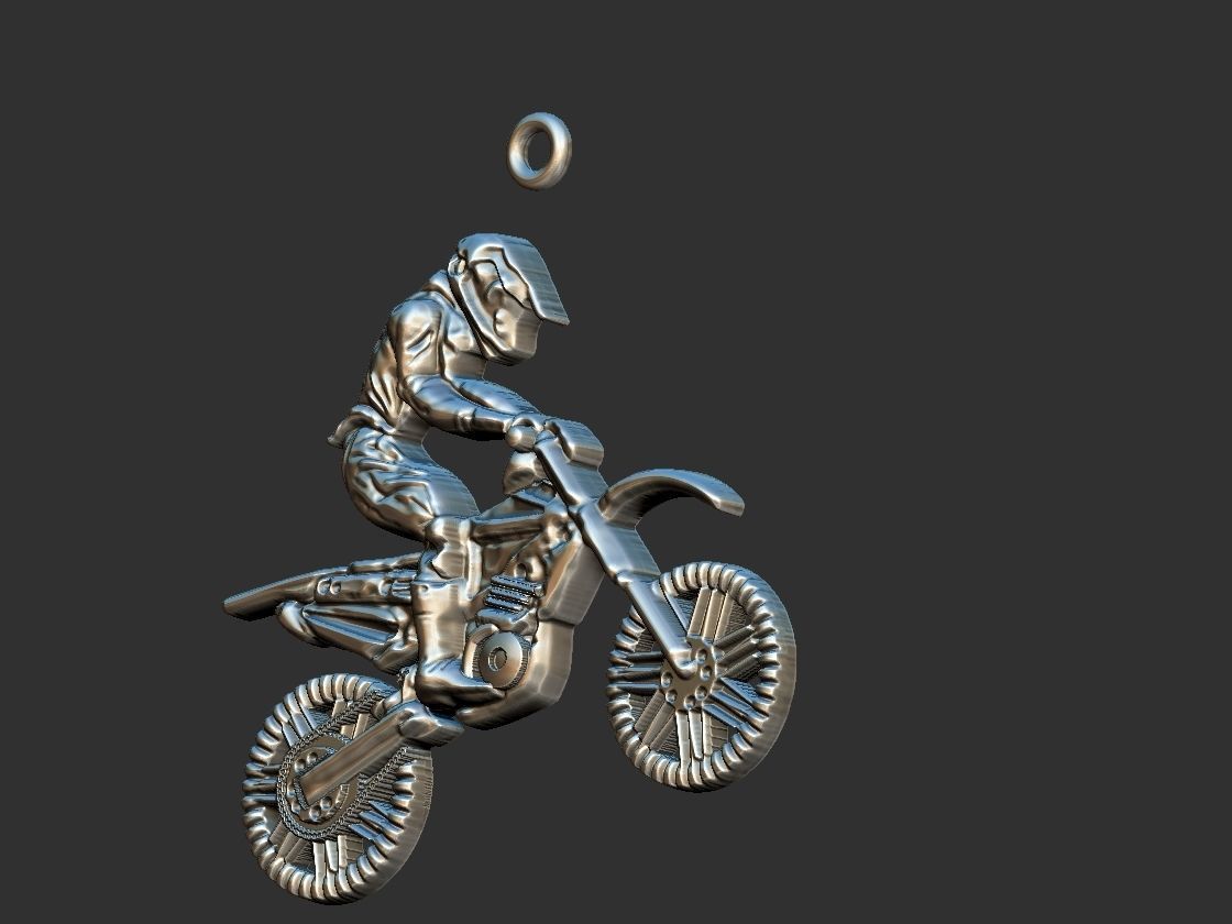 Motocross Pendant 3D print model_6