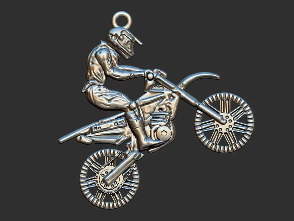 Motocross Pendant 3D print model_0