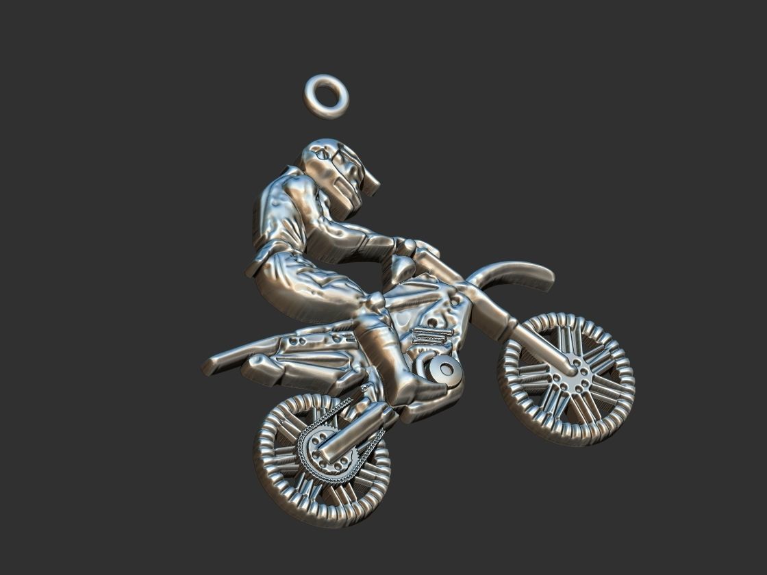 Motocross Pendant 3D print model_5