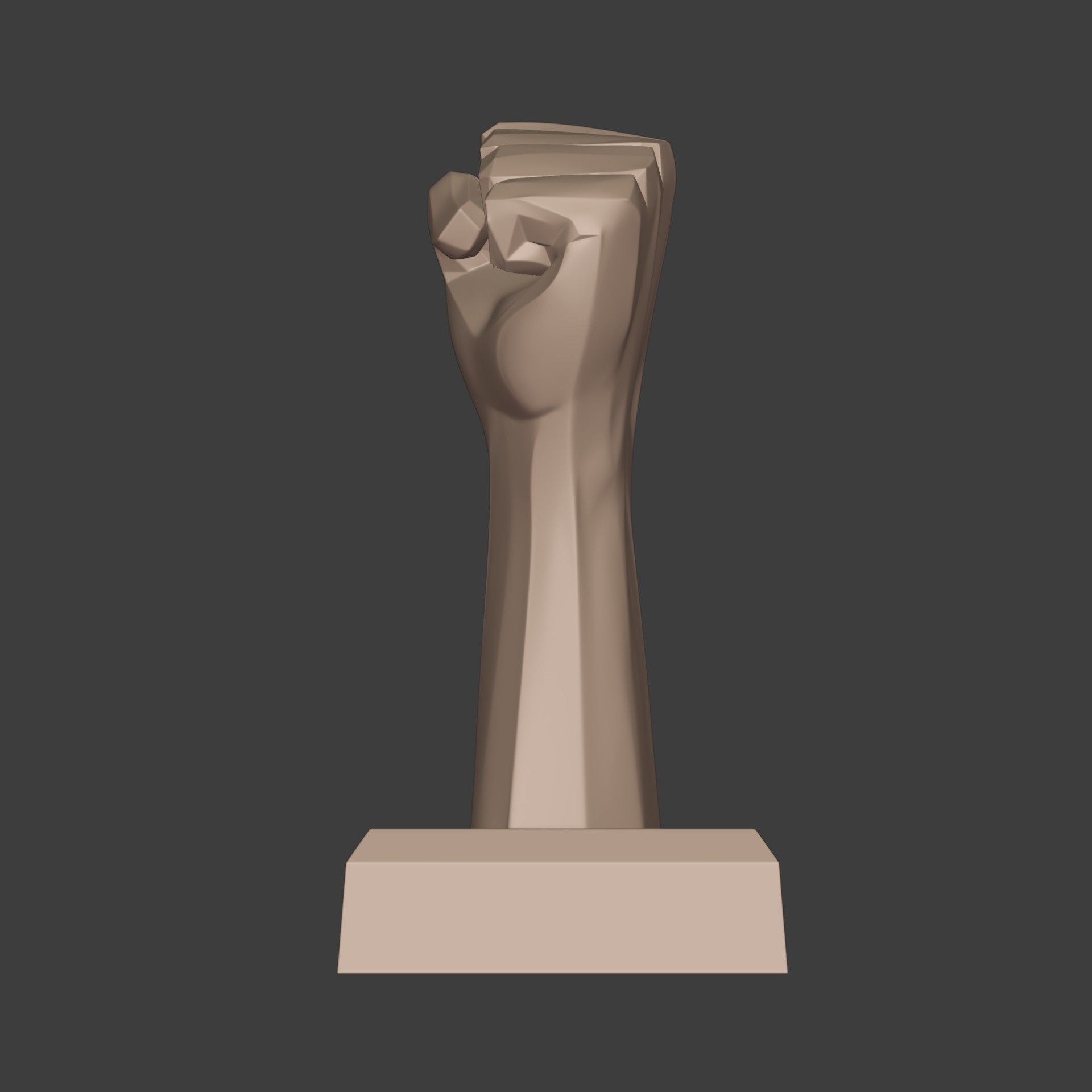Abstract Hand Fist Figurine Statue 3D print model_4