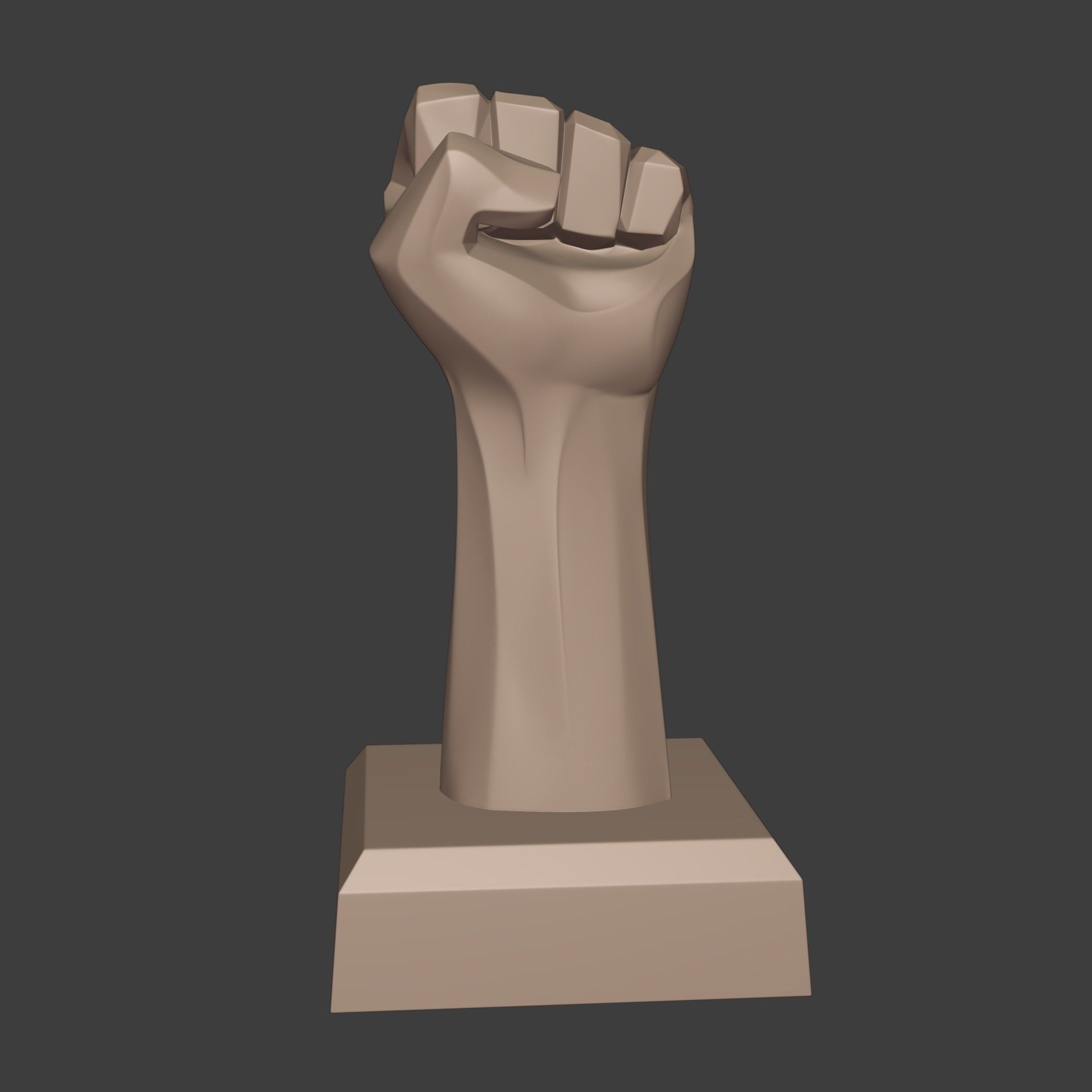 Abstract Hand Fist Figurine Statue 3D print model_1