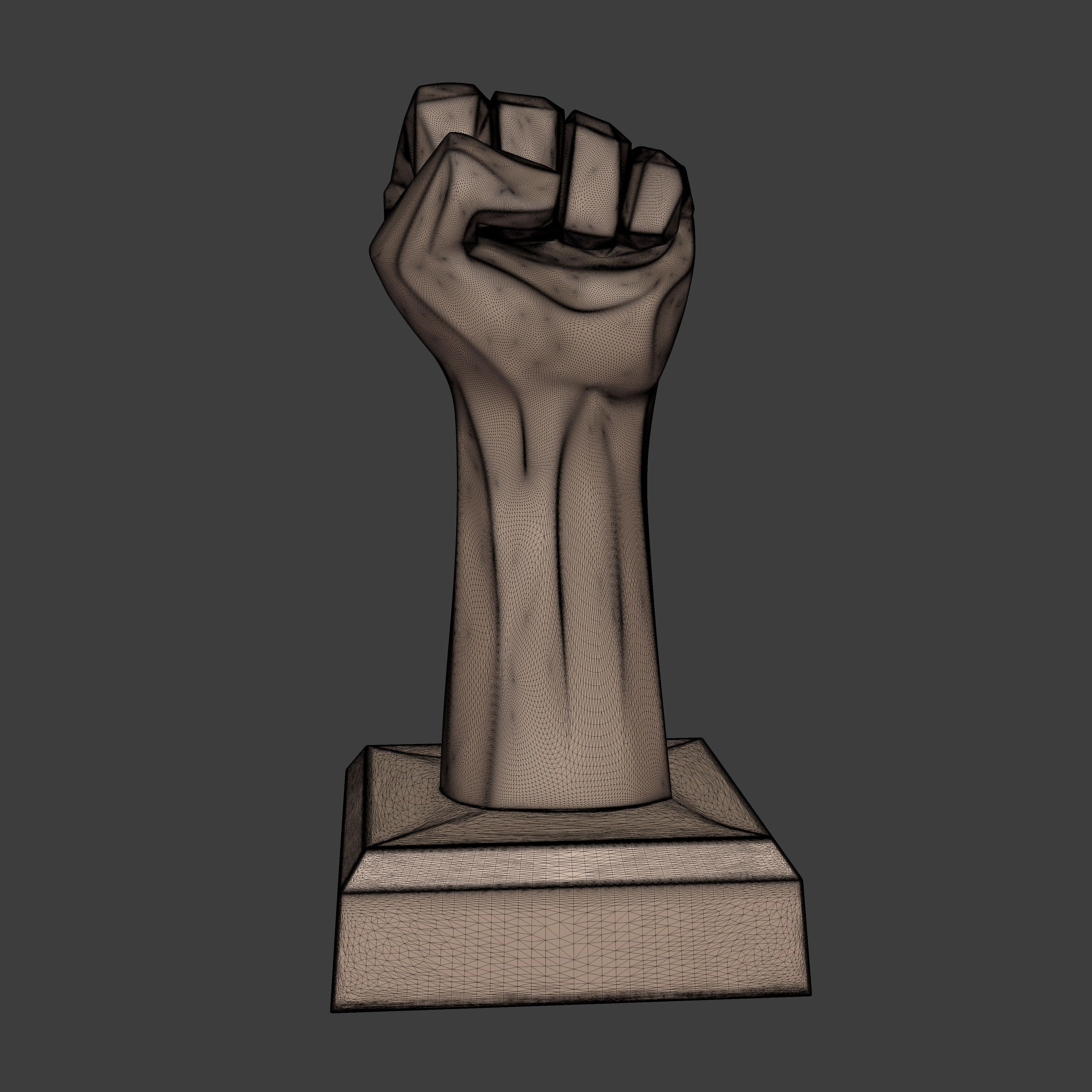 Abstract Hand Fist Figurine Statue 3D print model_2