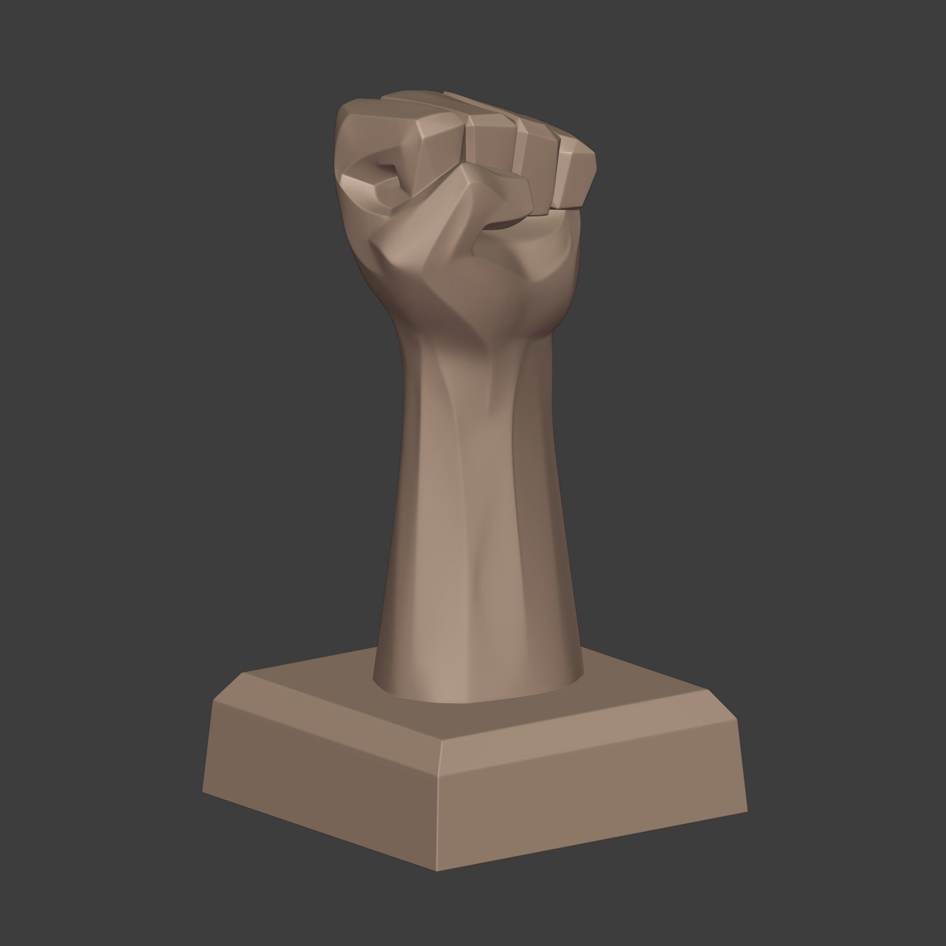 Abstract Hand Fist Figurine Statue 3D print model_9
