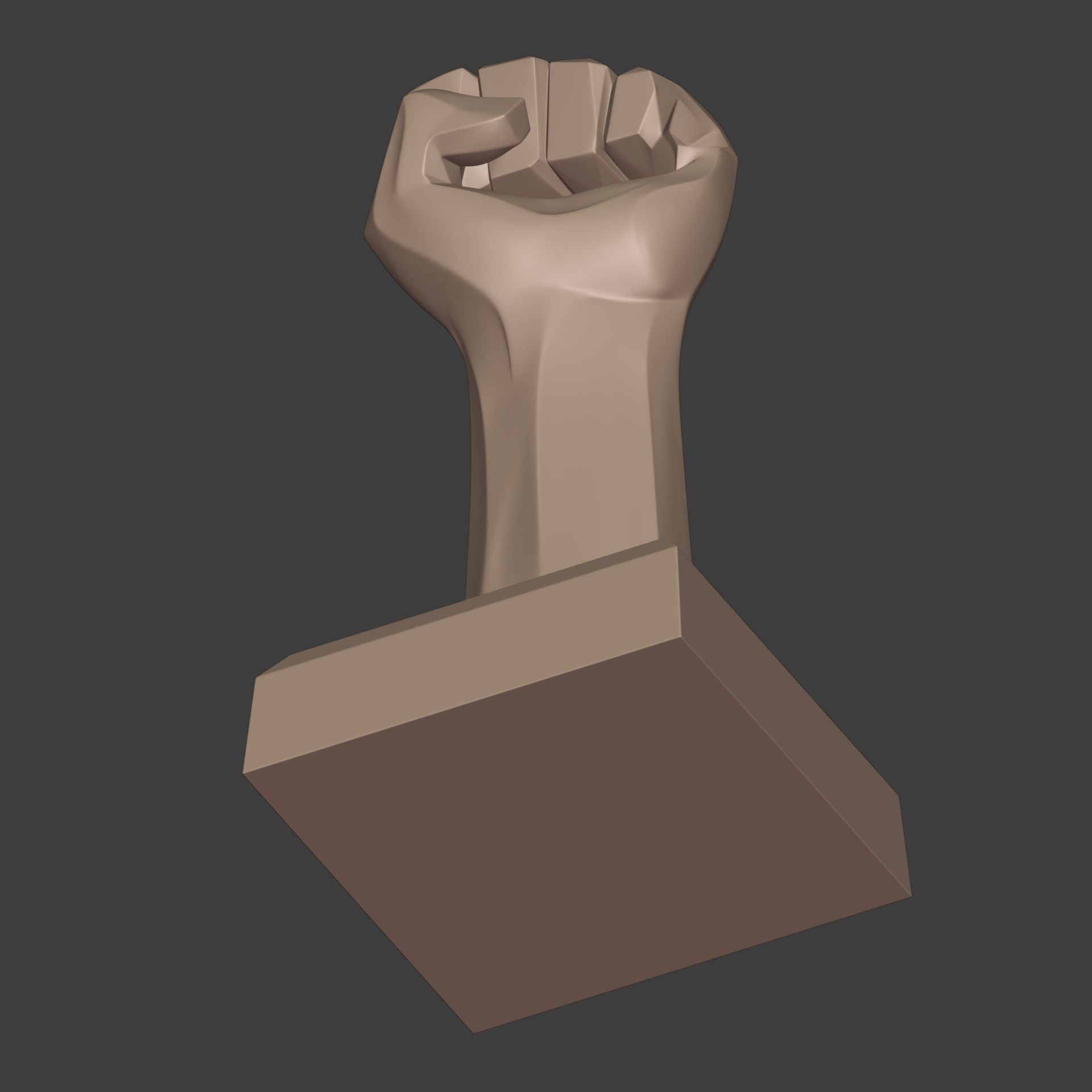 Abstract Hand Fist Figurine Statue 3D print model_14