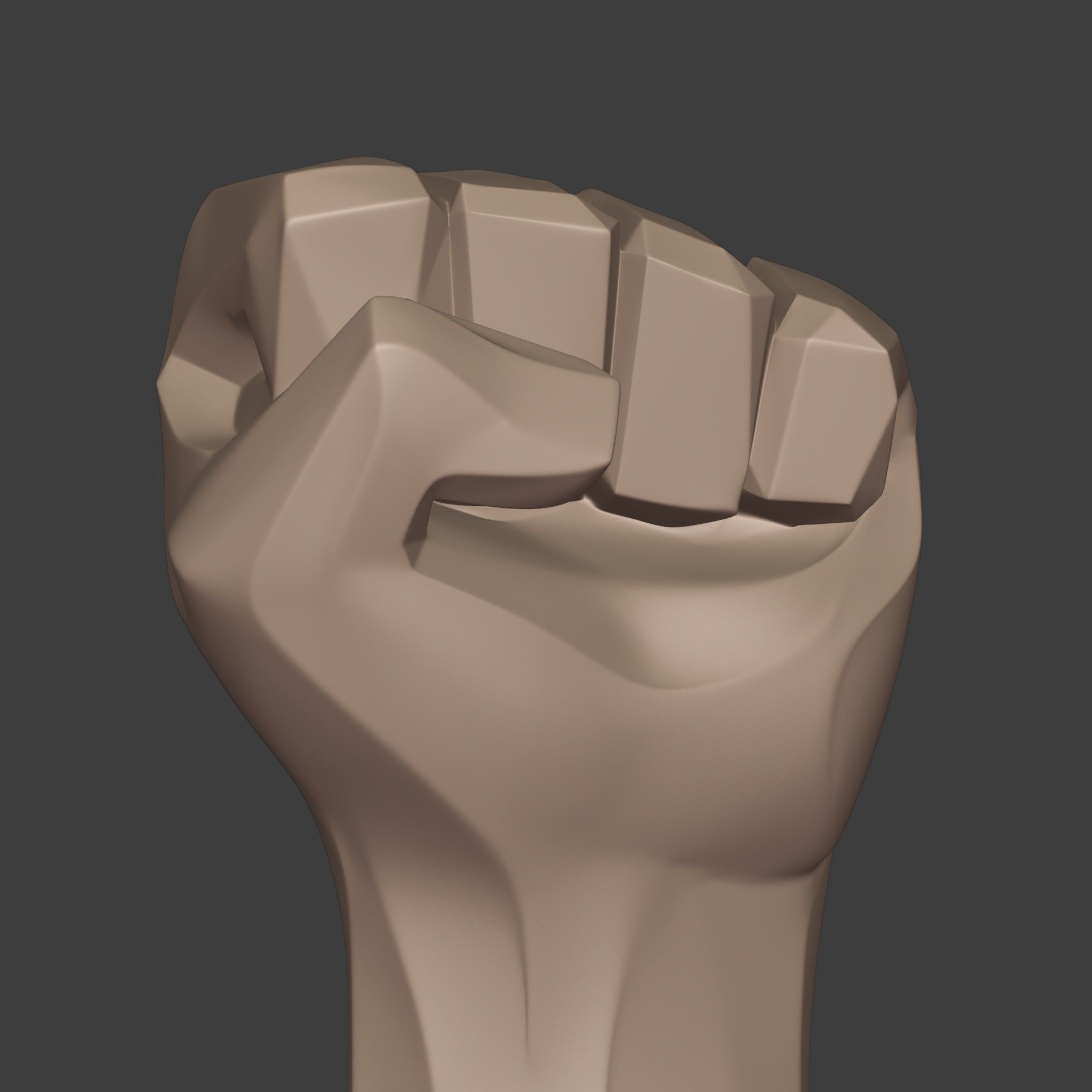 Abstract Hand Fist Figurine Statue 3D print model_11