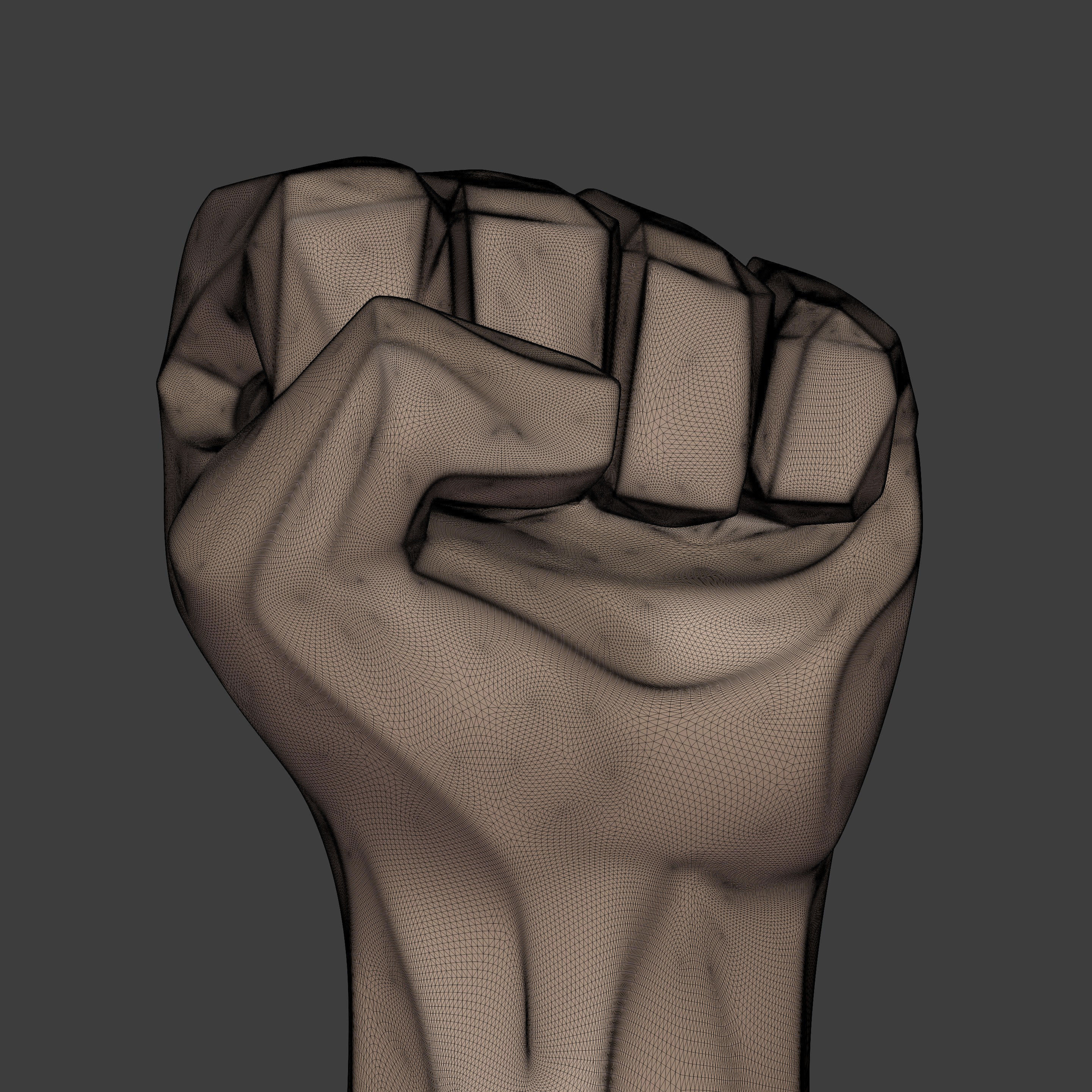 Abstract Hand Fist Figurine Statue 3D print model_12