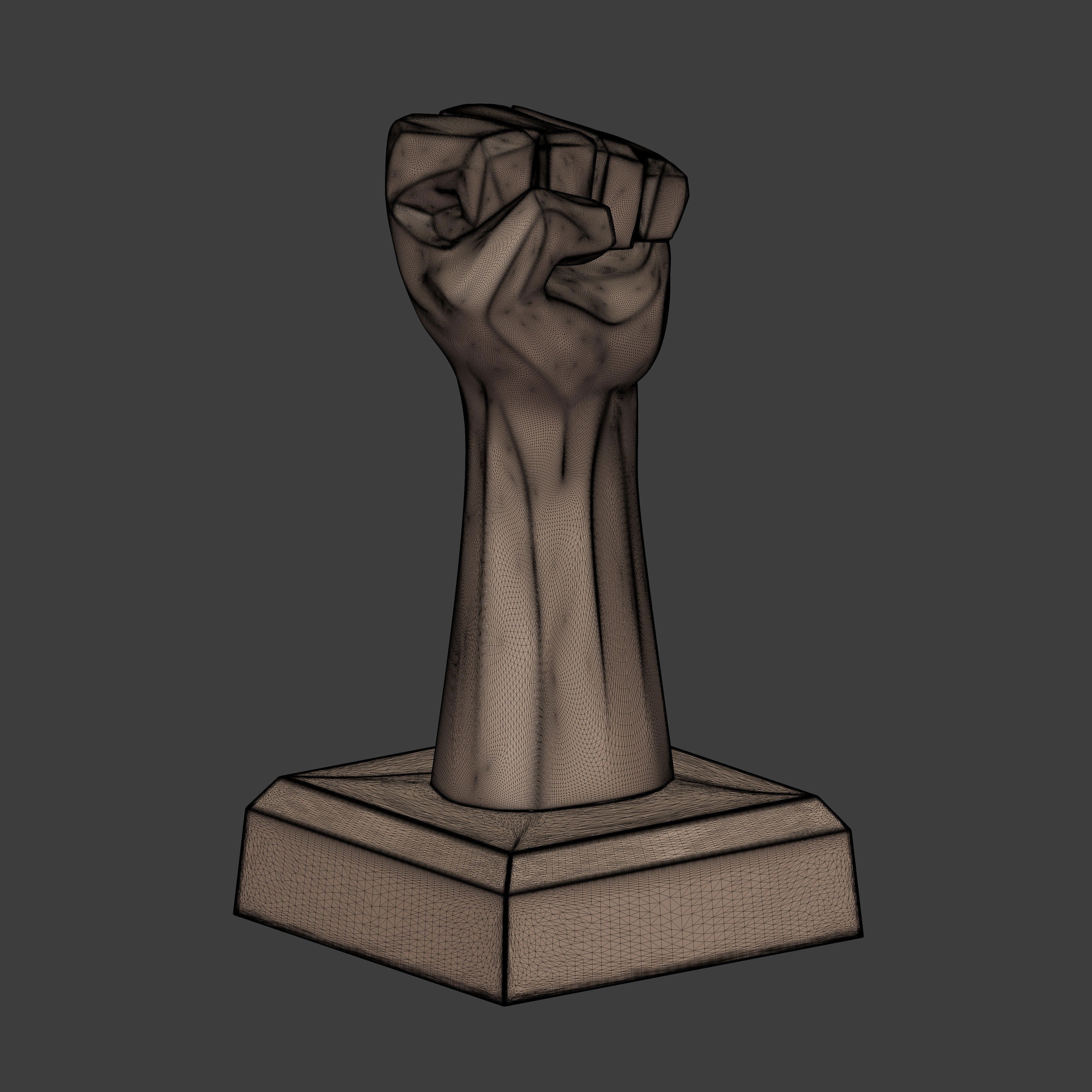 Abstract Hand Fist Figurine Statue 3D print model_10