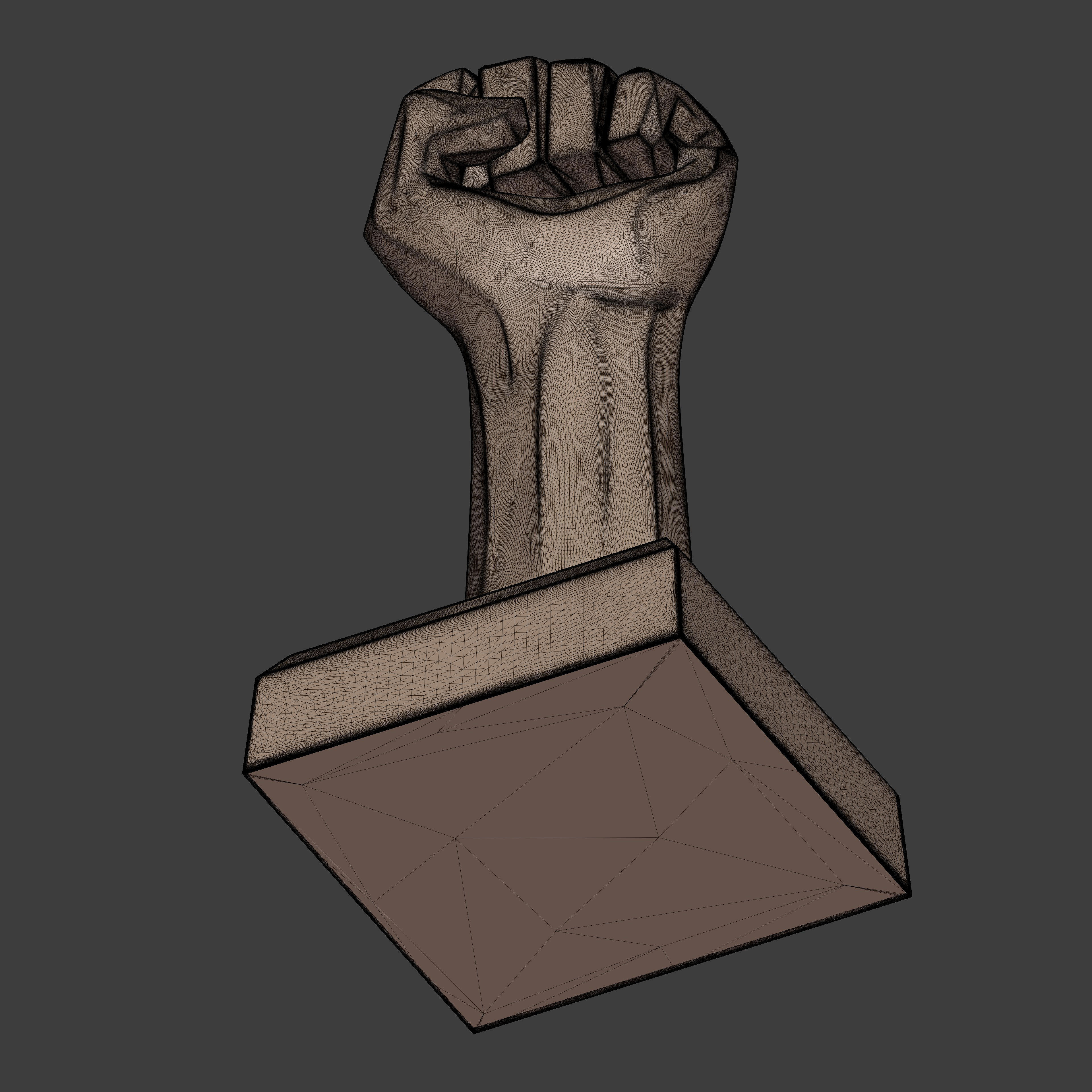 Abstract Hand Fist Figurine Statue 3D print model_15