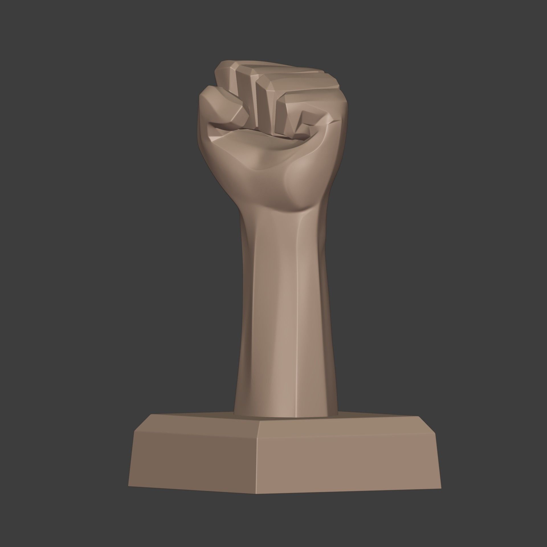 Abstract Hand Fist Figurine Statue 3D print model_3