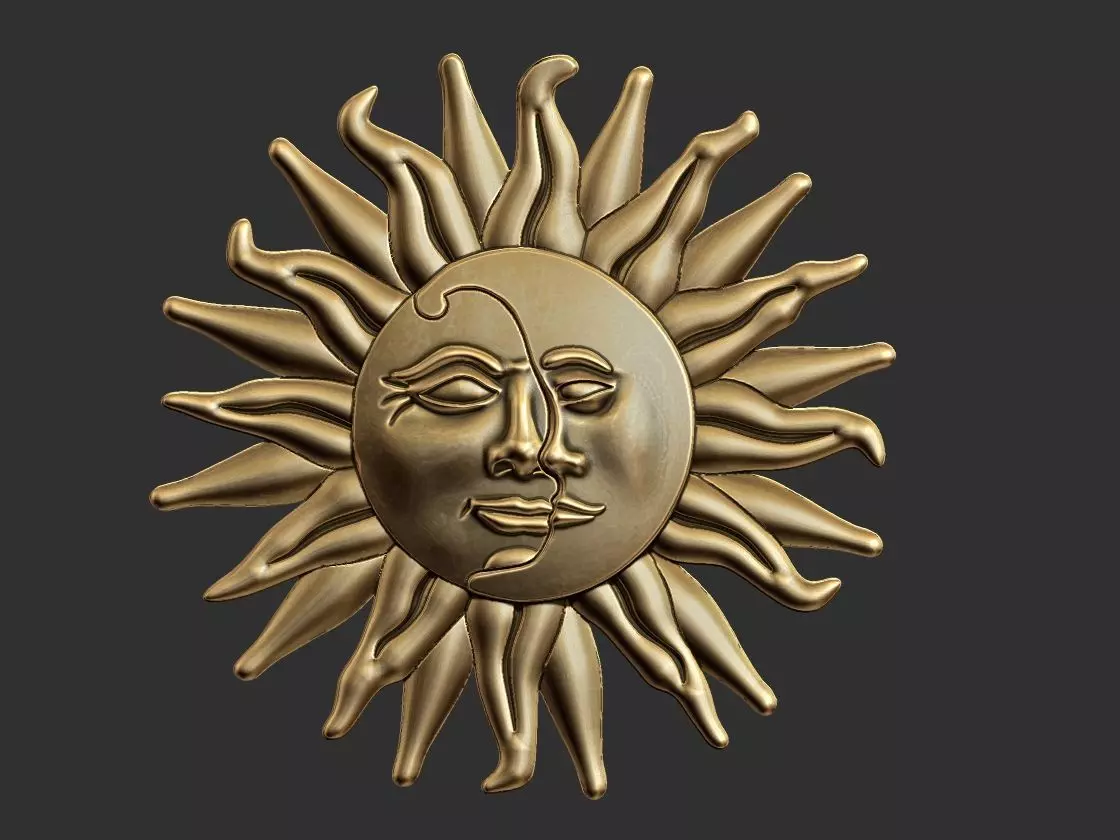 Mystic Sun and Moon Pendant 3D print model