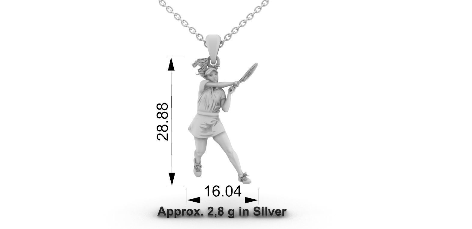 Female Tennis Player 3D print model_2