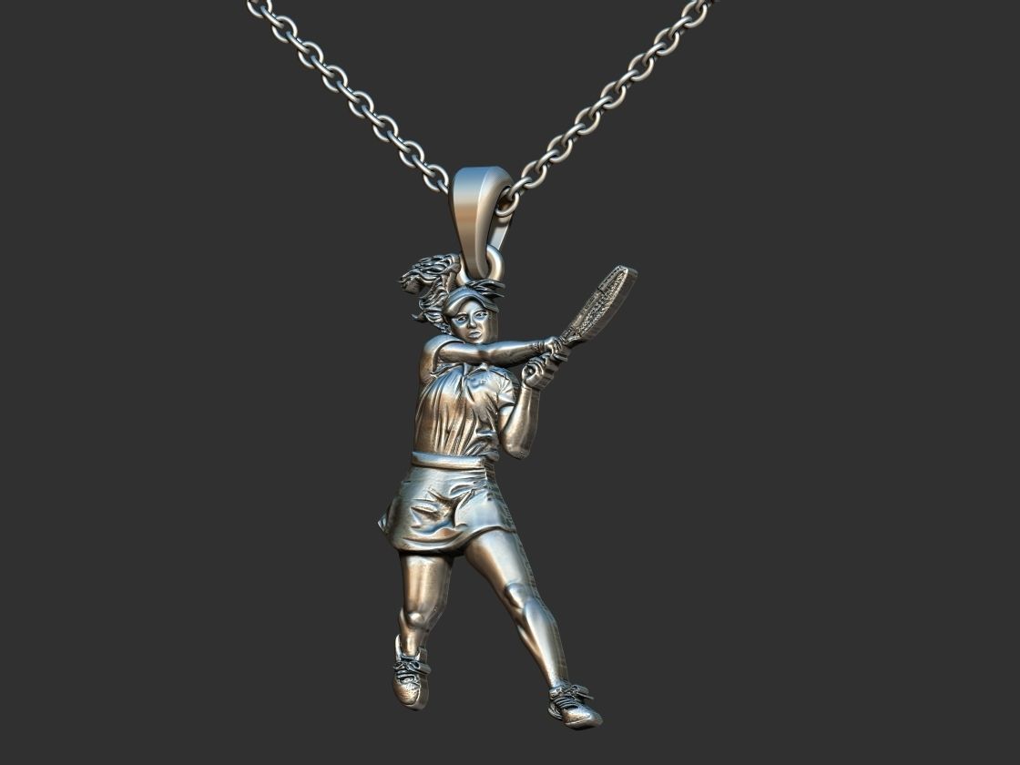 Female Tennis Player 3D print model_1