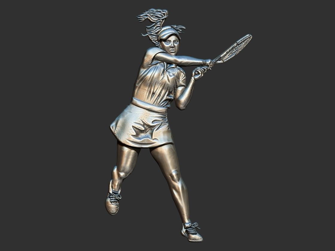 Female Tennis Player 3D print model_3