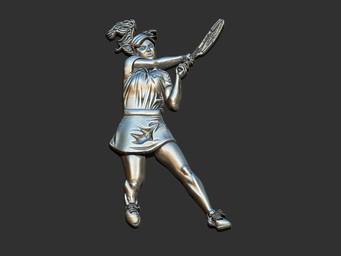 Female Tennis Player 3D print model_10