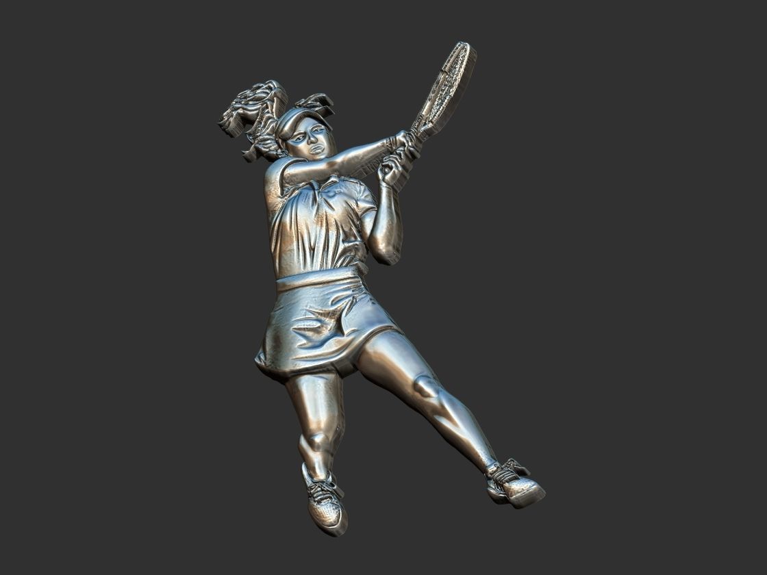 Female Tennis Player 3D print model_12