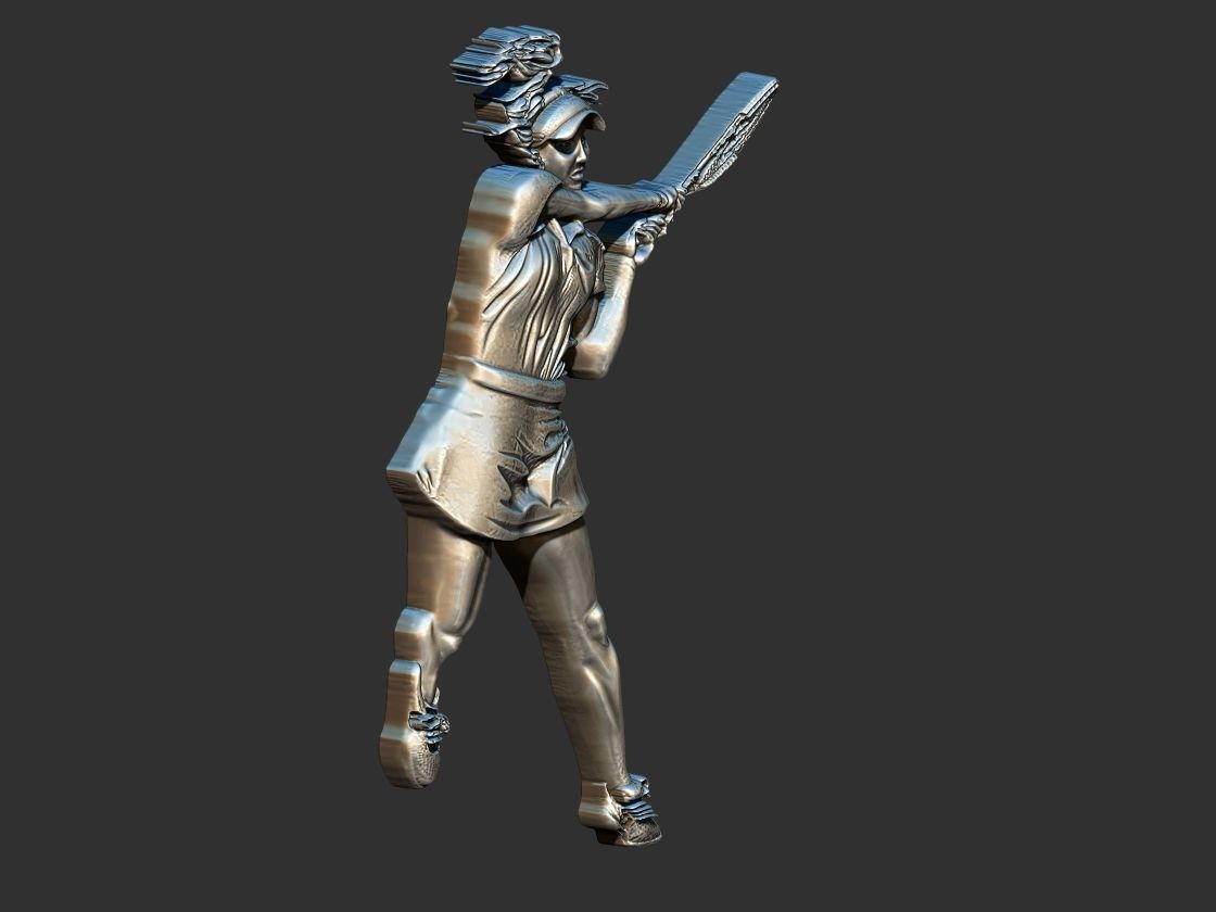 Female Tennis Player 3D print model_4