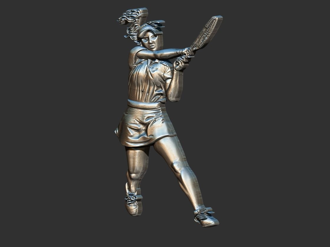 Female Tennis Player 3D print model_9