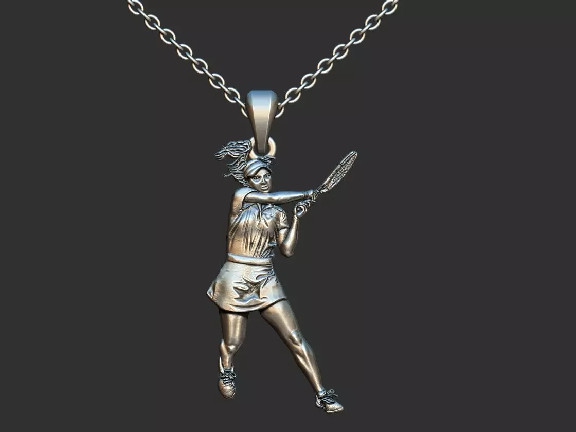 Female Tennis Player 3D print model_0