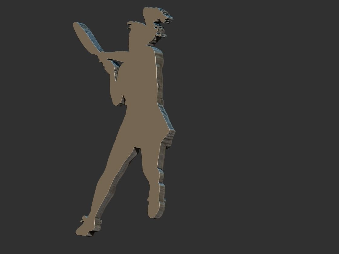 Female Tennis Player 3D print model_6