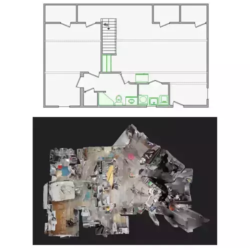 Distorted Matterport Sketch - 501-1000 SF - Xactimate 3D model