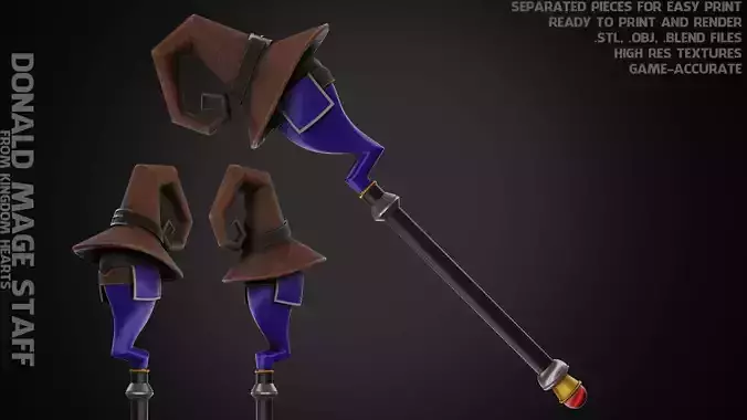 Kingdom Hearts Donald Duck Mage Staff for Cosplay 3D print model