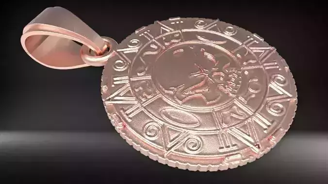 Pirate Coin Cursed Aztec Caribbean Pirates Pendant Jewelry 3D print model