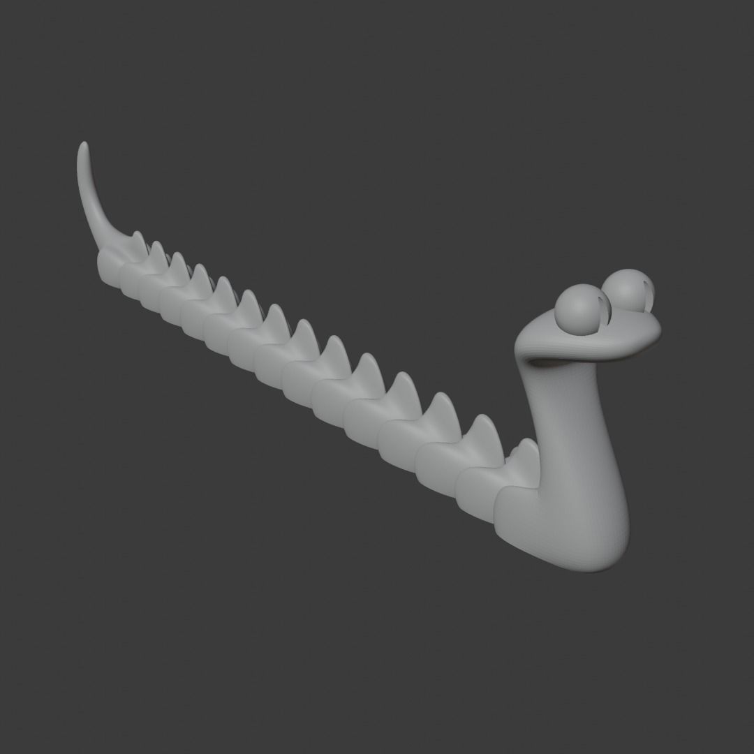   cute articulated kobra snake flexi 3D print model_6