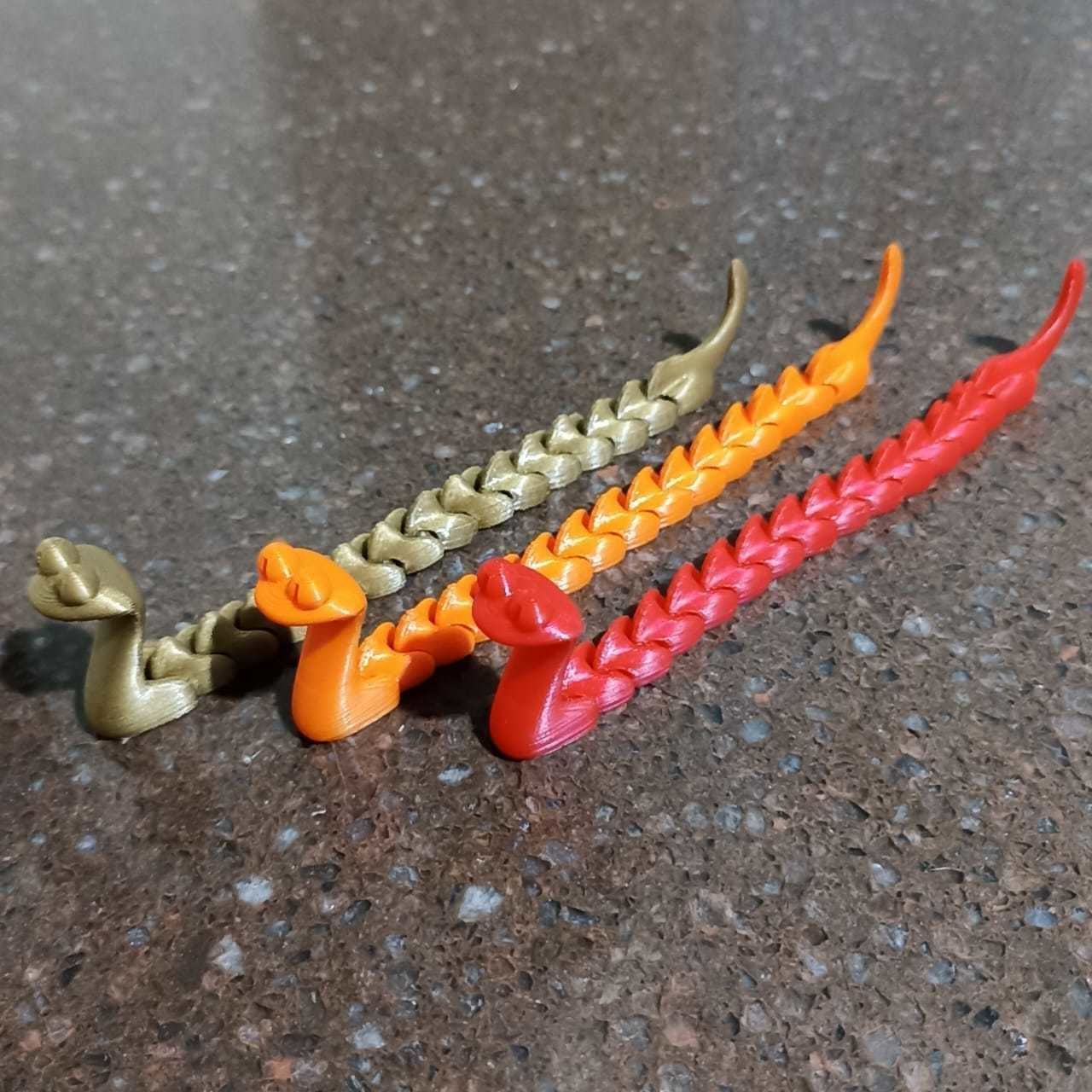   cute articulated kobra snake flexi 3D print model_2