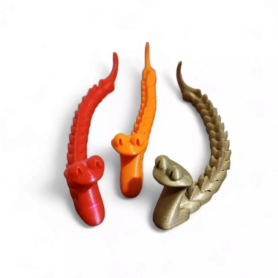   cute articulated kobra snake flexi 3D print model_0