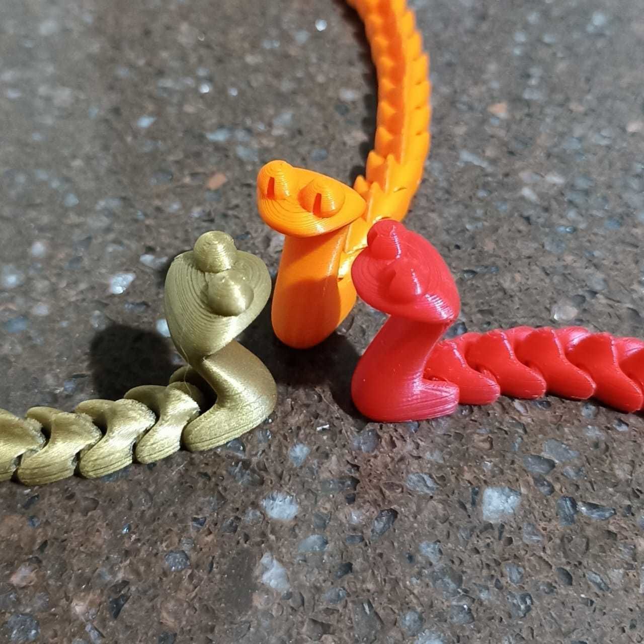  cute articulated kobra snake flexi 3D print model_4