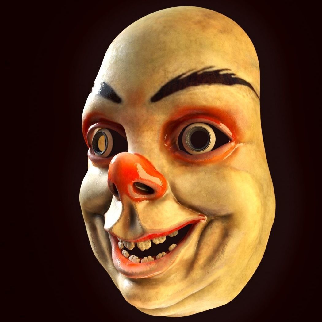 clown retro mask 3D print model_2