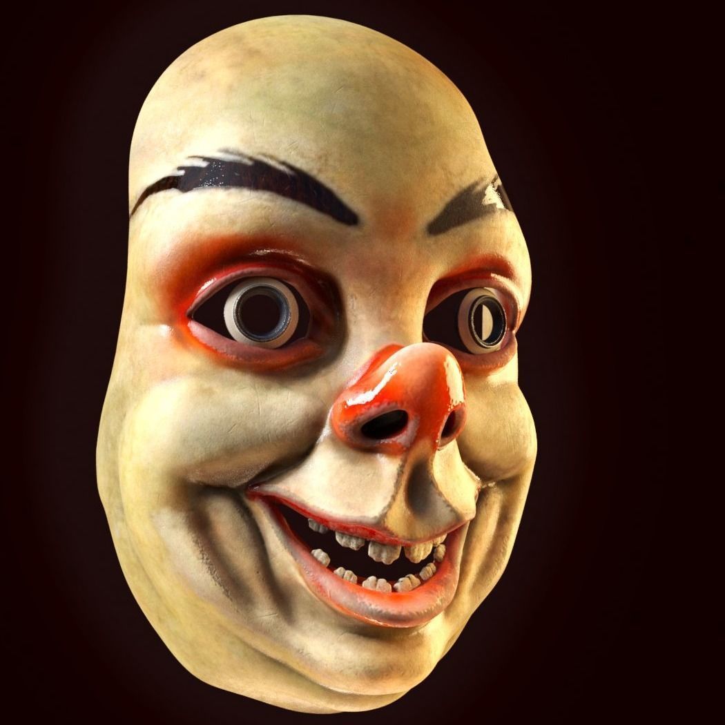 clown retro mask 3D print model_1