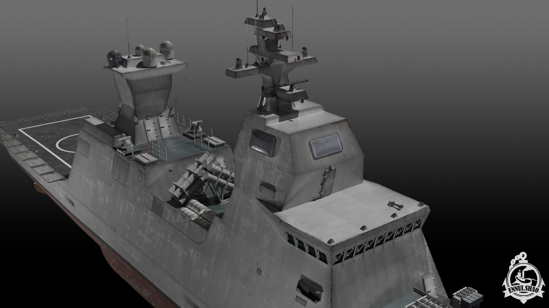 Israeli Navy Saar 6 class corvette Low-poly 3D model_8