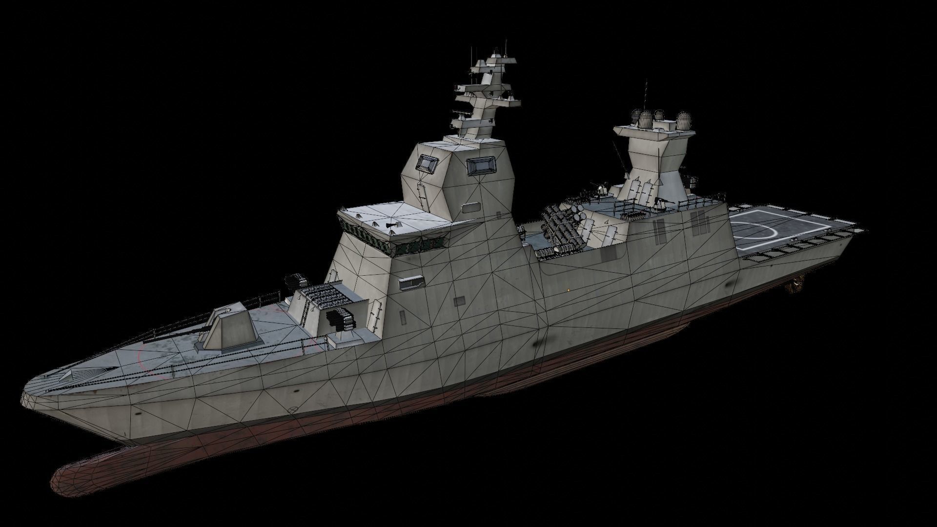 Israeli Navy Saar 6 class corvette Low-poly 3D model_12
