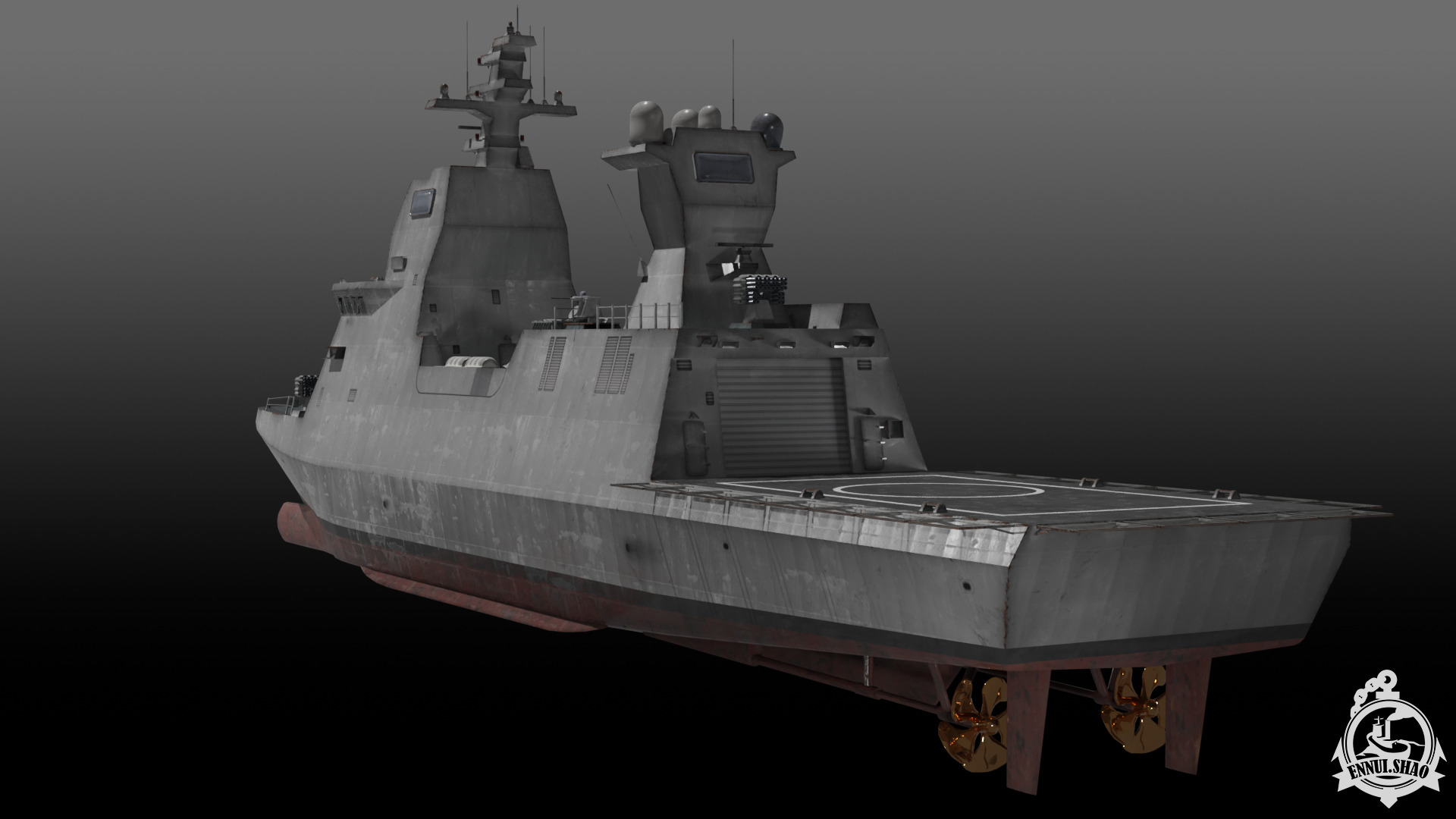 Israeli Navy Saar 6 class corvette Low-poly 3D model_5