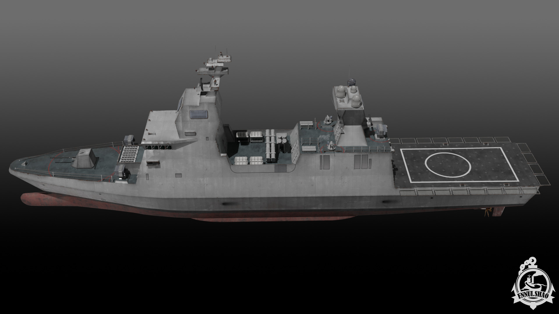 Israeli Navy Saar 6 class corvette Low-poly 3D model_6