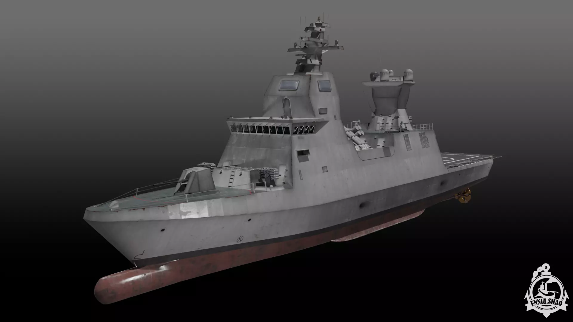 Israeli Navy Saar 6 class corvette gameready Low-poly 3D model