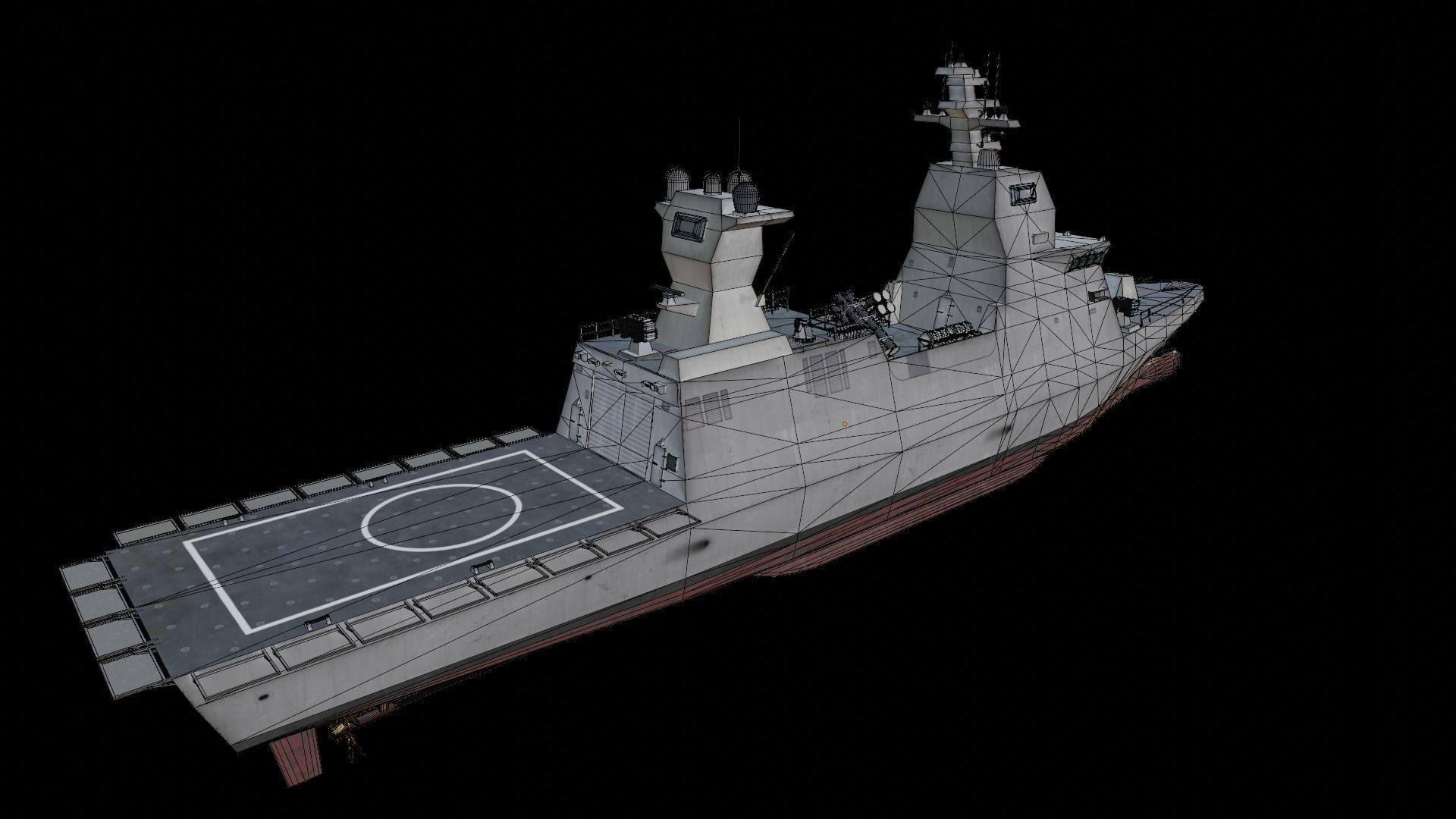 Israeli Navy Saar 6 class corvette Low-poly 3D model_13