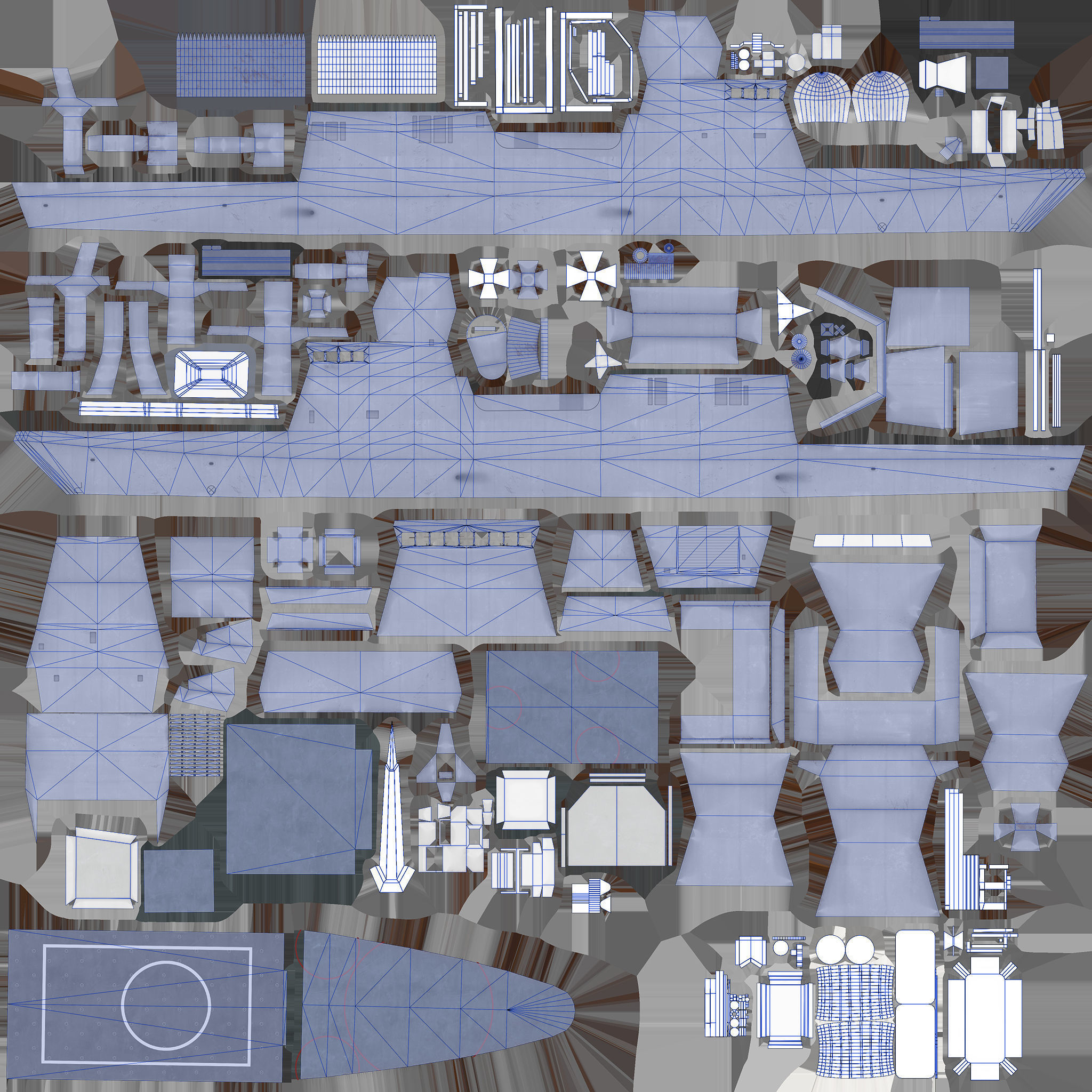 Israeli Navy Saar 6 class corvette Low-poly 3D model_11