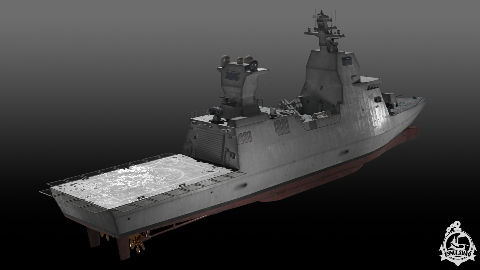 Israeli Navy Saar 6 class corvette Low-poly 3D model_4