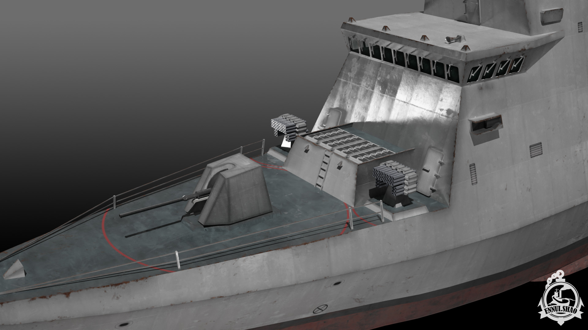 Israeli Navy Saar 6 class corvette Low-poly 3D model_7