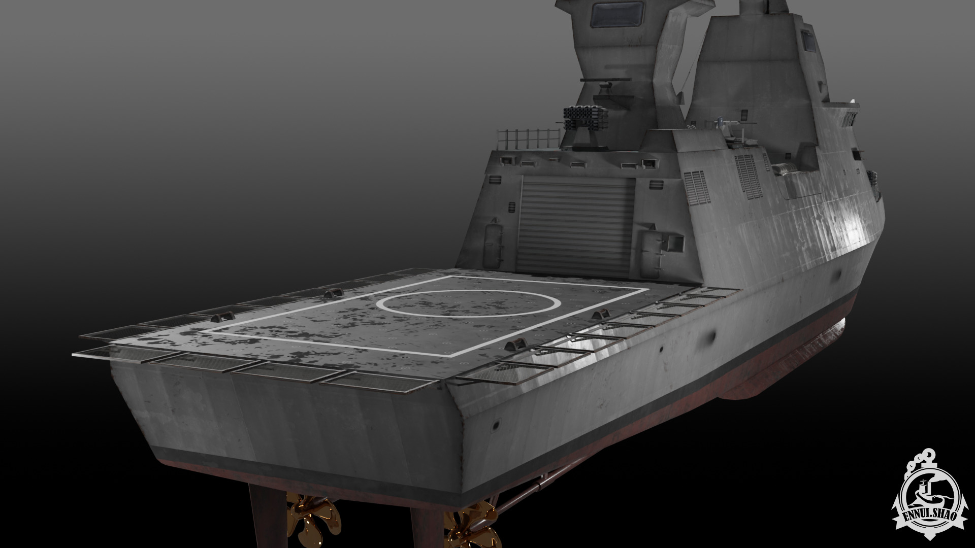 Israeli Navy Saar 6 class corvette Low-poly 3D model_10