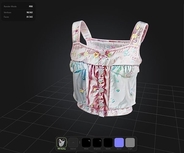 Kawaii Top PBR 4k Low-poly 3D model