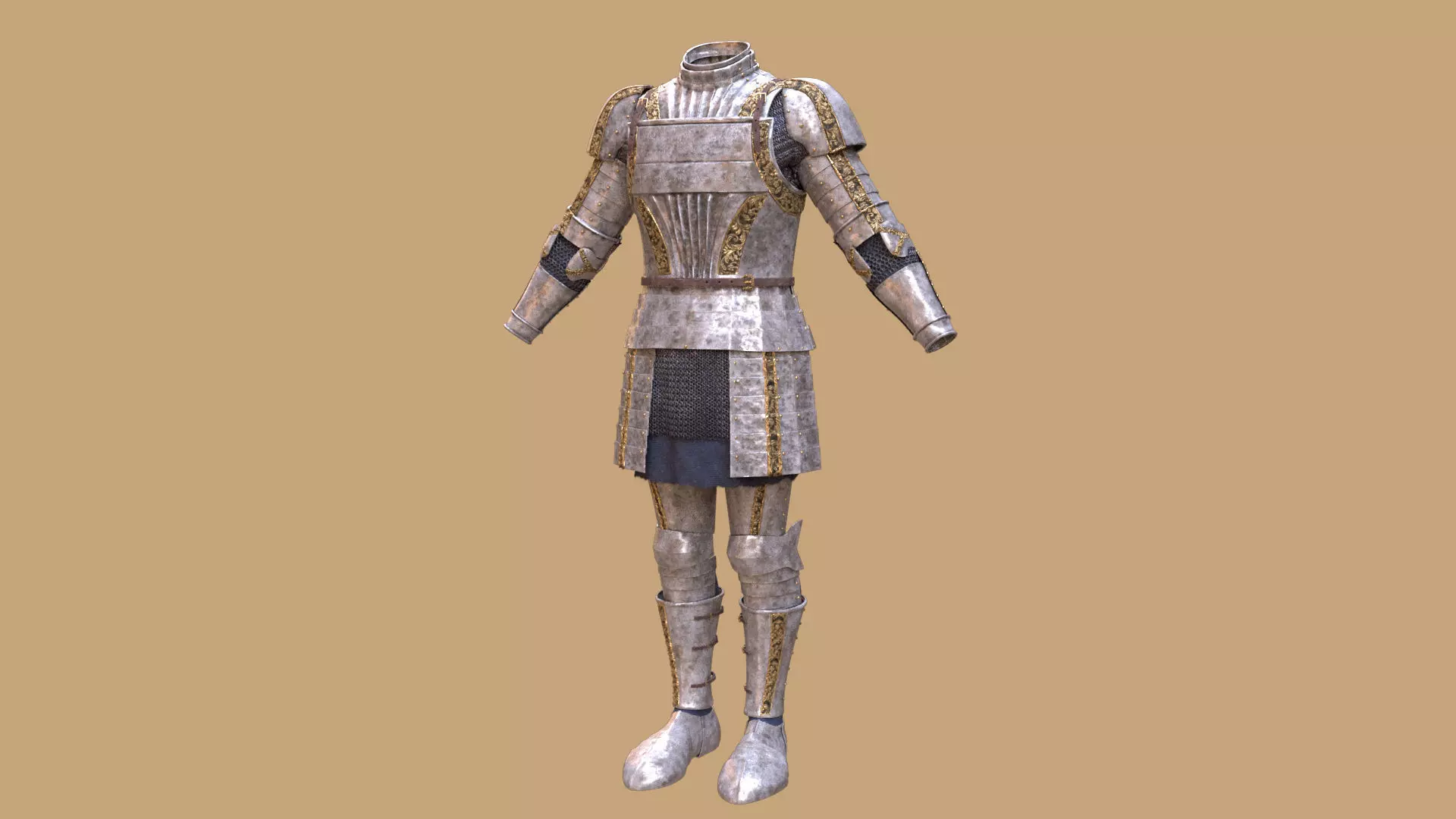 cavalry knight medieval soldier pbr texture and model Low-poly 3D model_0