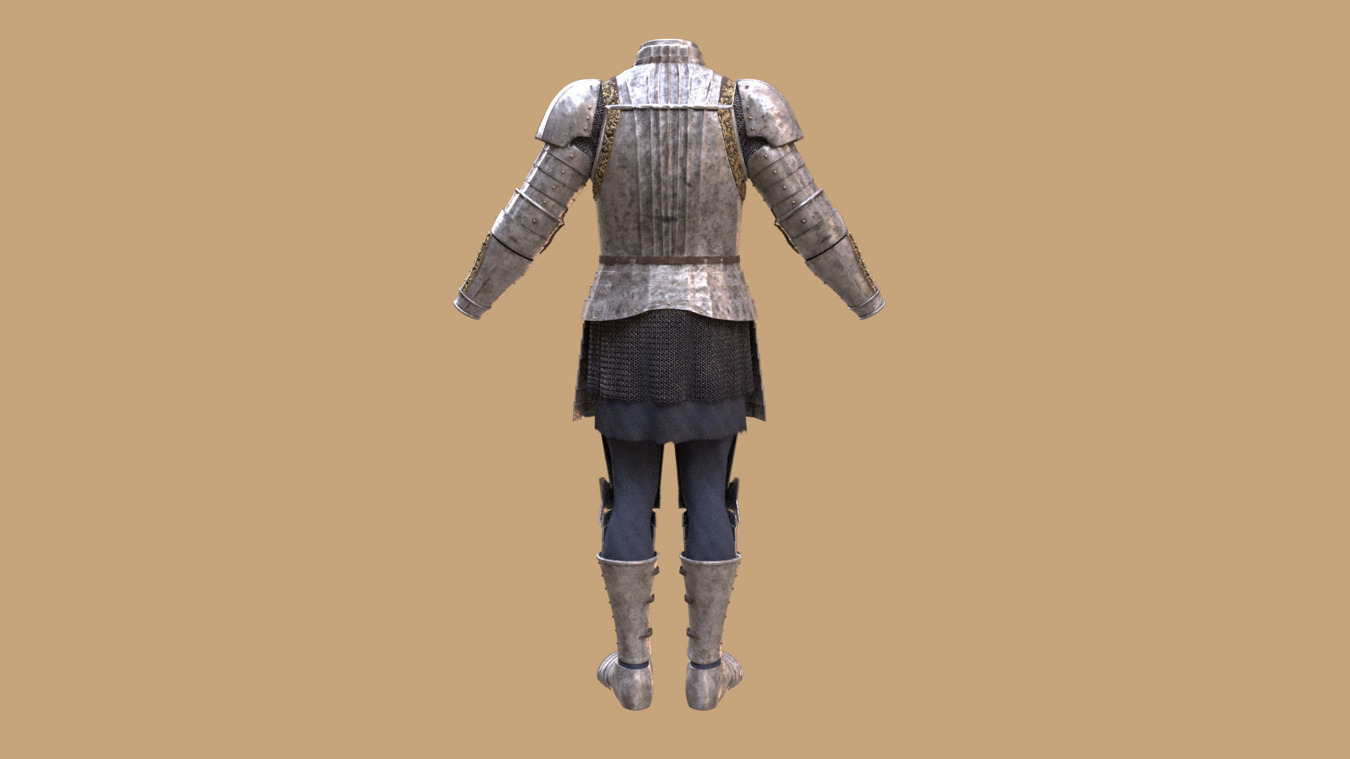 cavalry knight medieval soldier pbr texture and model Low-poly 3D model_4