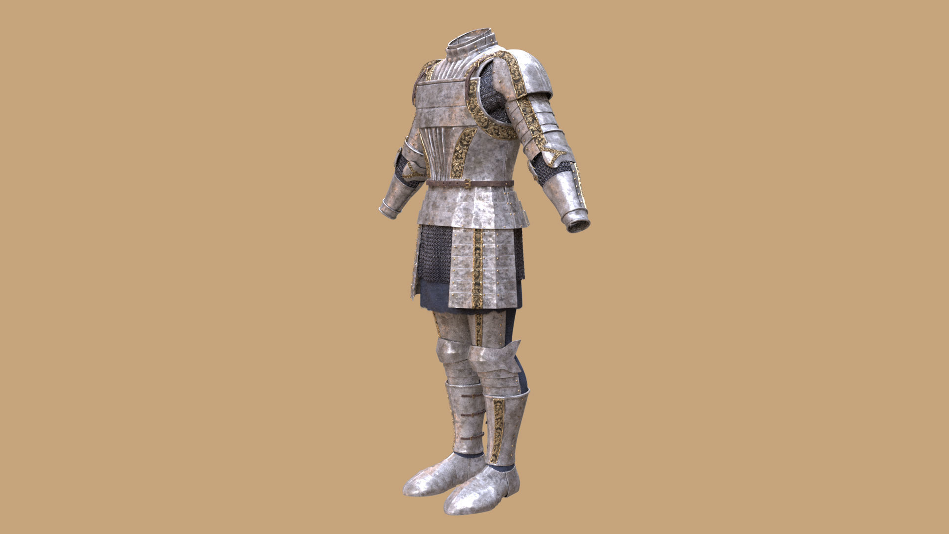 cavalry knight medieval soldier pbr texture and model Low-poly 3D model_1